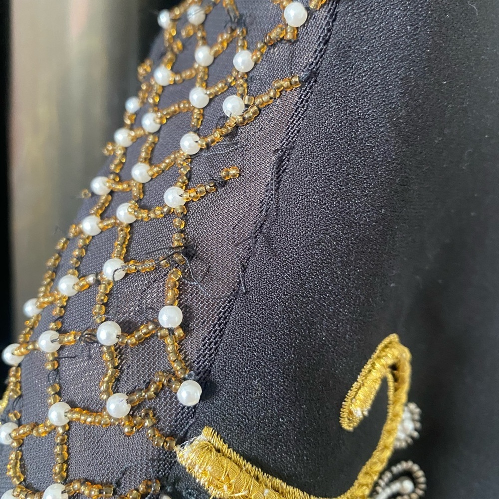 Nasty Gal Black Gold Embellished Mini Dress Holiday Party Cocktail SZ XXS - Picture 8 of 10